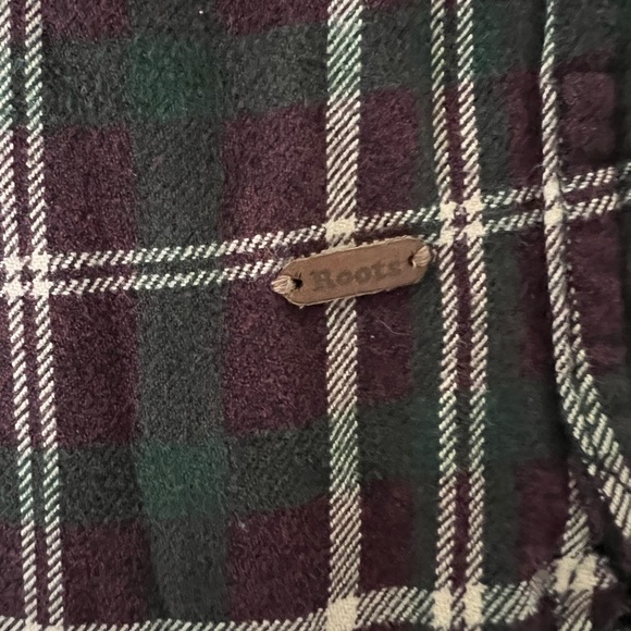 Roots Plaid Flannel Button Down Long Sleeve Mini Dress Size XS - Picture 3 of 6